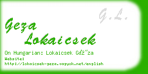 geza lokaicsek business card